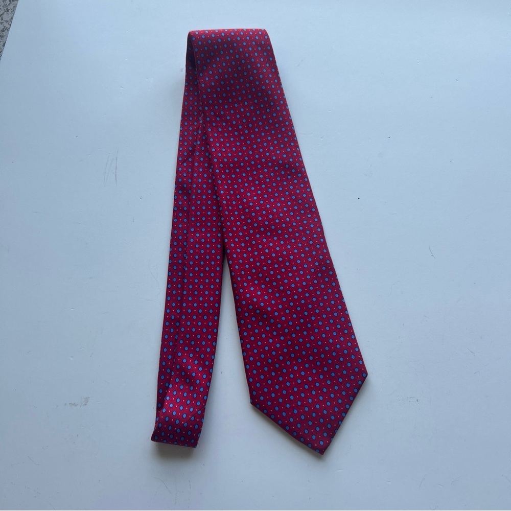 Brooks Brothers Red and Blue Polka Dot Tie